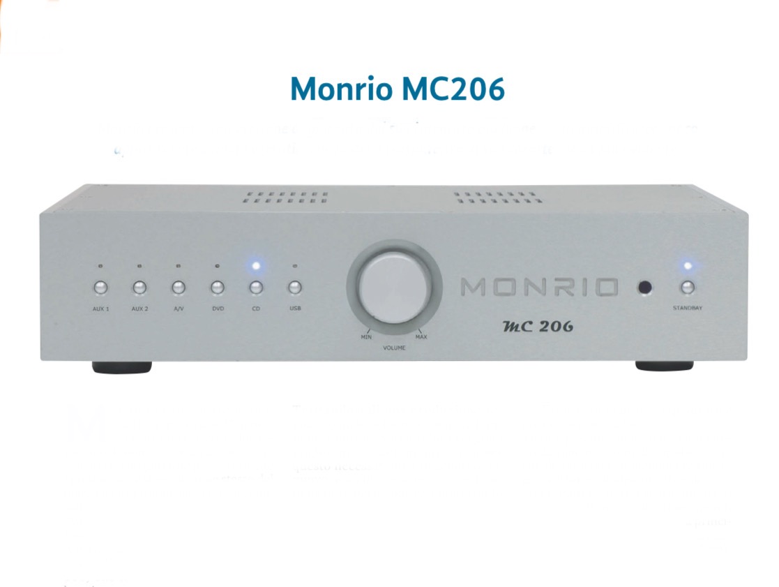 AMPLIFICATORE INTEGRATO MONRIO MC 206