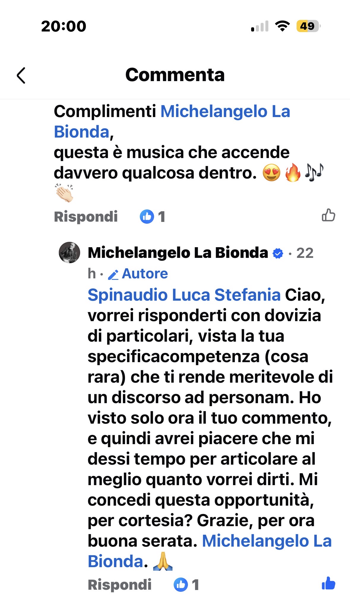 Messaggio di un cliente a Spinaudio Hi-Fi